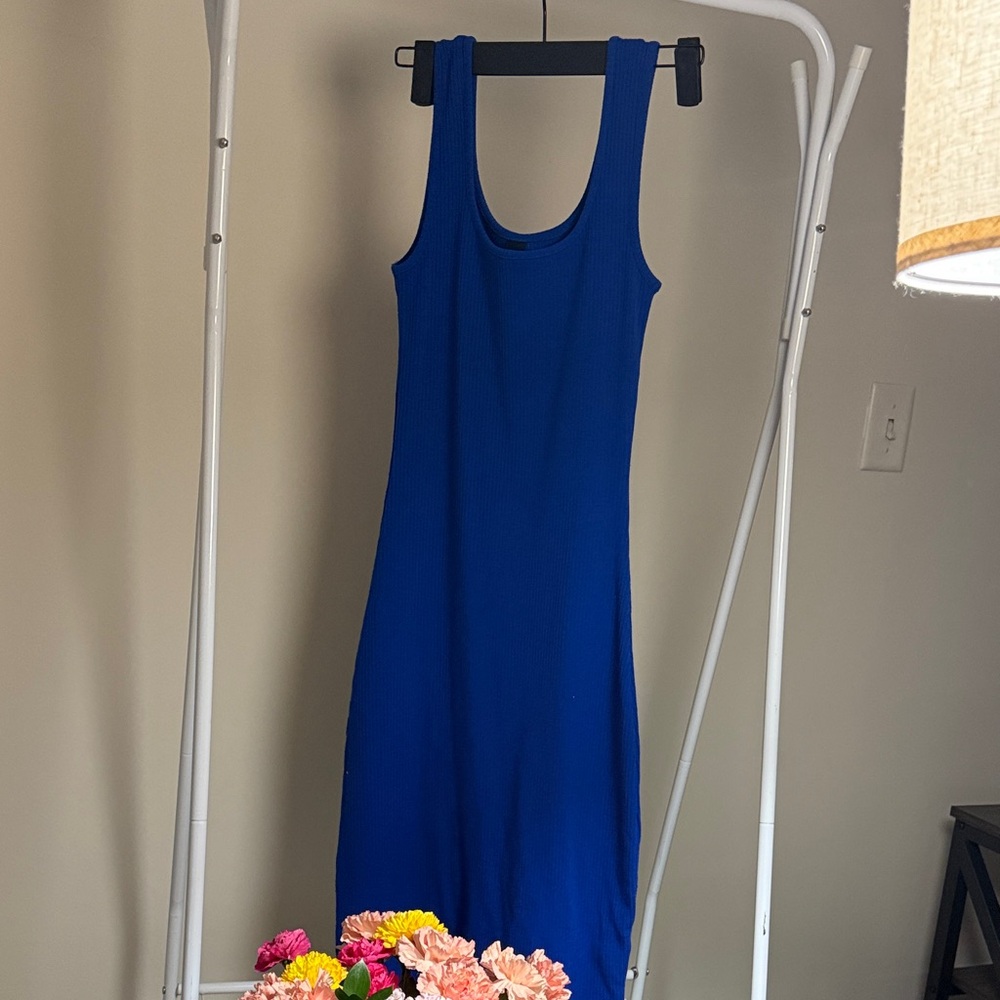 LSKD athleisure royal blue tank bodycon dress